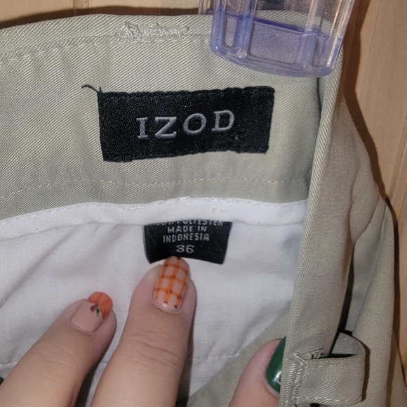 Mens sz 36 Izod Khaki shorts - Picture 3 of 4